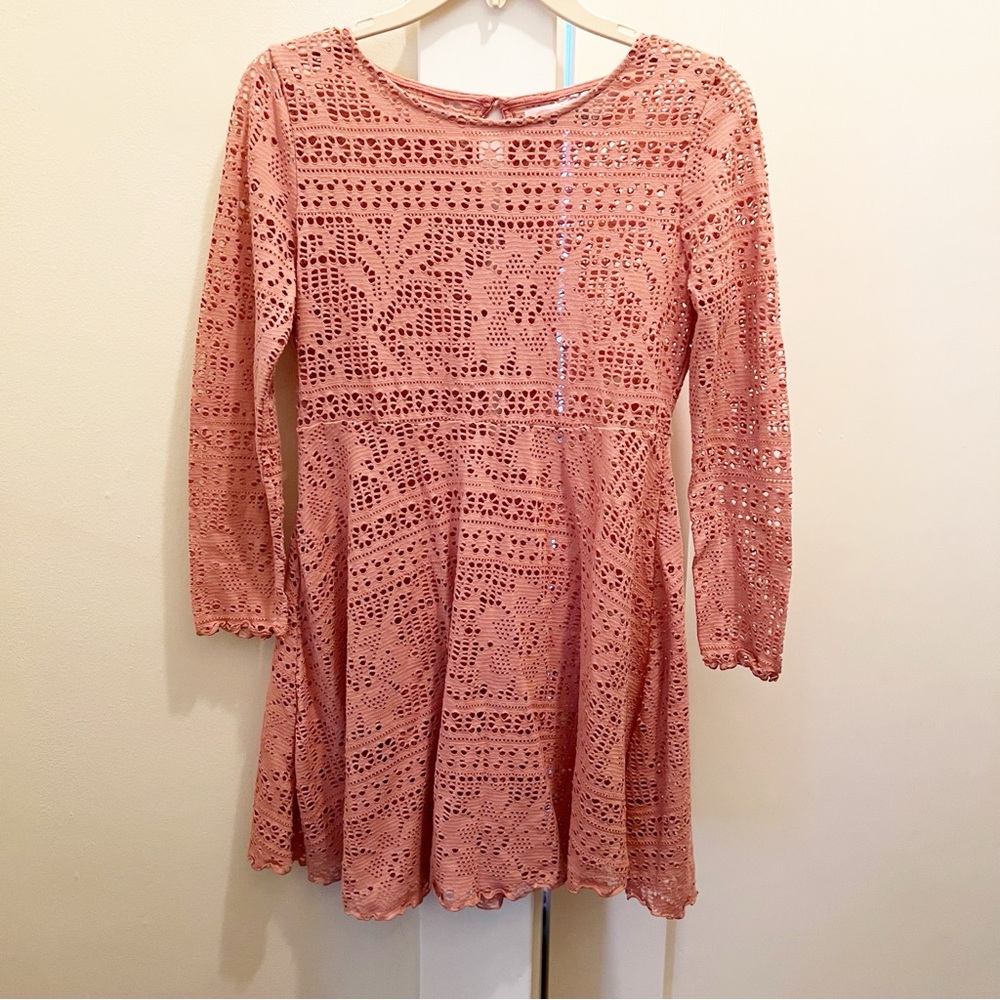 Free People Beach Spring Date Crochet Knit Mini Dress‎
